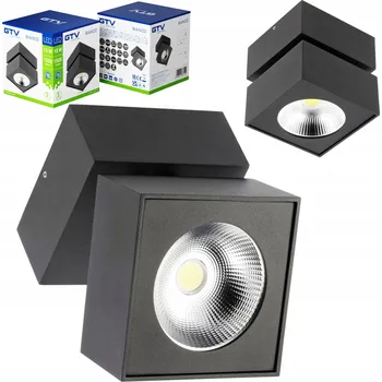 Stropní přisazené svítidlo GTV 15 W integrovaný LED zdroj 10,1 cm černé