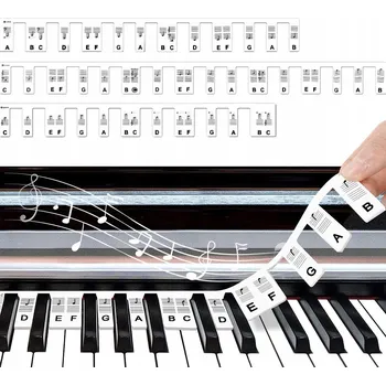 SAMOLEPKY NOTY NA KLÁVESY PRO VÝUKU HRANÍ PIANO KLÁVESNICE KLAVÍR BARVA