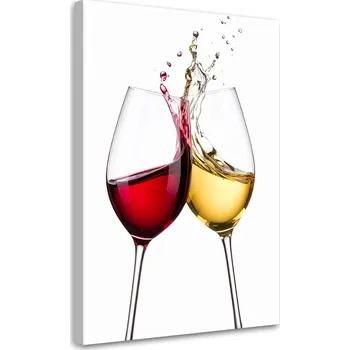 Obraz Obraz do obýváku, kuchyně nebo jídelny, Bílé a červené víno 80x120 cm