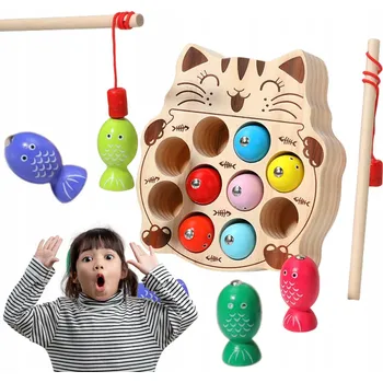 Dřevěná hračka DŘEVĚNÁ Hra CHYŤ ČERVA Červíka Montessori Včelky