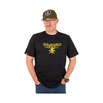 Rybářské oblečení Black Cat Tričko Distressed Logo Black Tee - S