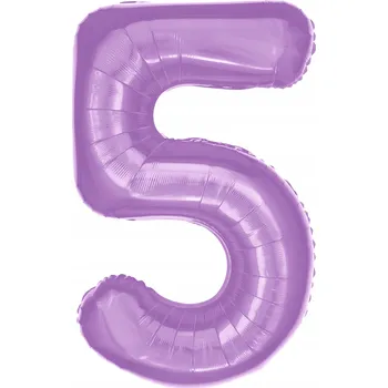 Balónek Fóliový balónek ve tvaru číslice 5, světle fialový, 100 cm