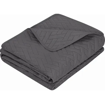 Přehoz na lůžko Přehoz na postel Spod Igły i Nitki mikrovlákno 240 cm x 220 cm šedý