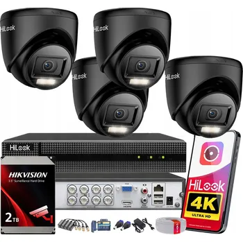 Bezpečnostní kamera Monitorovací sada 8MPx 4K HiLook od Hikvision, 4 AHD kamery, disk 2TB