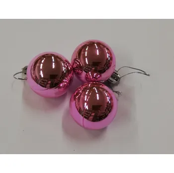 Vánoce Vánoční koule lesklá 3cm - růžová