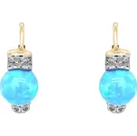 Zlaté Náušnice s Opály a Zirkony 7121149