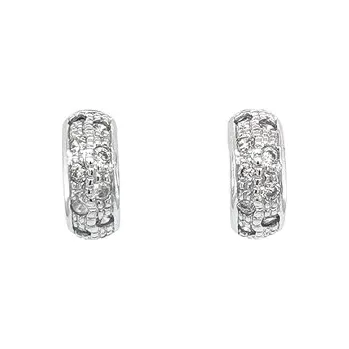 Náušnice Kruhové Náušnice se Zirkony z Bílého Zlata 7120242