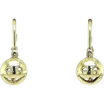 Náušnice Zlaté Náušnice s Originálním Smajlíkovým Detailem