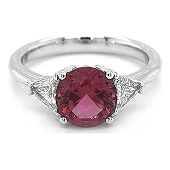 Prsten Zlatý Prsten s Červeným Spinelem a Diamanty 2011346