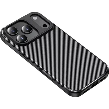 Pouzdro na mobilní telefon Kryt iPhone 17 Pro Max, Techsuit CarbonFiber černý