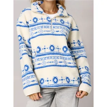 Dámská mikina Sinsay - Sherpa mikina s límečkem a zipem - vícebarevná - 910HB-MLC - 910HB-MLC-S