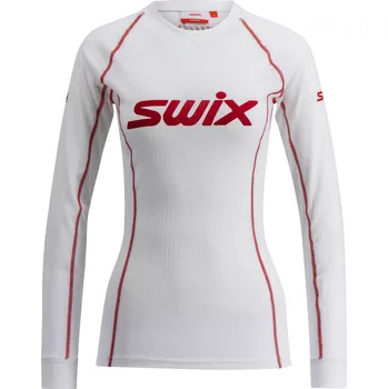 Dámské termo spodní prádlo SWIX RaceX Classic, dlouhý rukáv, dámské triko, Bright White/Swix Red Velikost: S