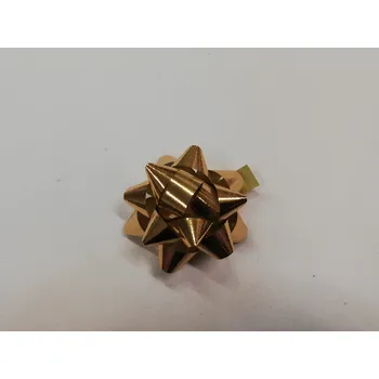 Stuha Dekorační stuha, rozetka velká 5 cm - zlatá metal