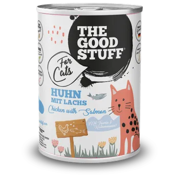 Krmivo pro kočku The Goodstuff Masová konzerva pro kočky - kuře s lososem 400g - Goodstuff