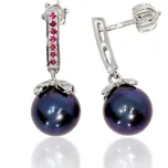 Zlatnictví Helios Zlaté náušnice Perly a Rubíny