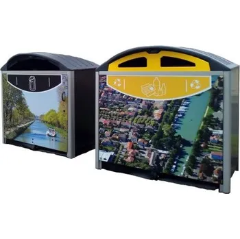 Železářství Meva Přístřešek na plastové kontejnery Modus - 1280 l- zelená