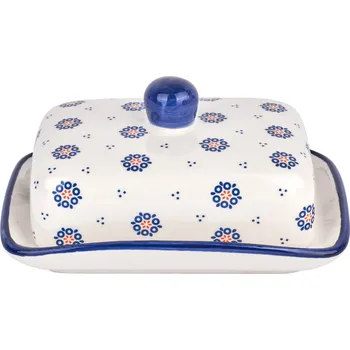 Máslenka Máslenka Tadar Folklor keramika bílá, odstíny modré