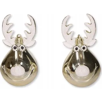 Vánoční dekorace Plastová Vánoční Koule - Zlatý Sob 12 cm, 2 ks