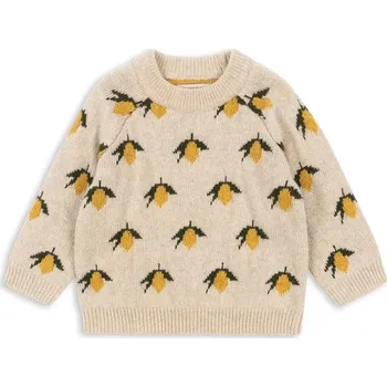 Dívčí svetr Dětský vlněný svetr Konges Sløjd BELOU LEMON KNIT BLOUSE šedá barva, KS101427 09X, vel. 110-116