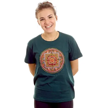 Pánské tričko Tričko "Óm Jantra" zelené Velikost: 44