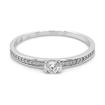 Prsten Zlatý Zásnubní Prsten s Diamanty 2010913