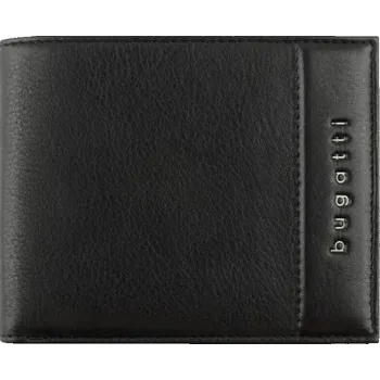 Peněženka Bugatti Pánská kožená peněženka RFID Nome Combi Wallet With Flap 49160101 černá