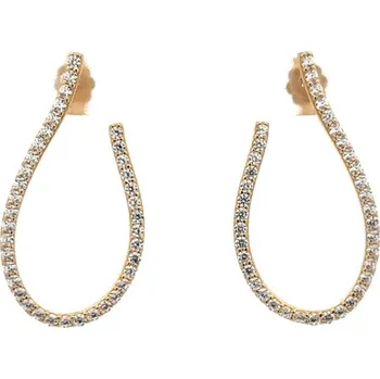 Náušnice Moderní Visací Náušnice ze Žlutého Zlata se Zářivými Zirkony 7122638