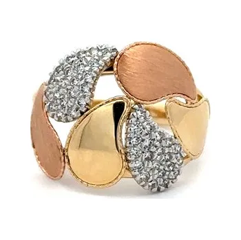 Prsten Prsten se Zirkony z Kombinovaného Zlata 7131863