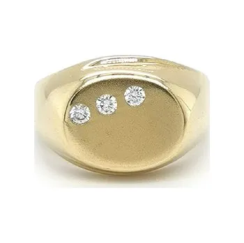 Prsten Zlatý Pánský Prsten se Zirkony 7130616
