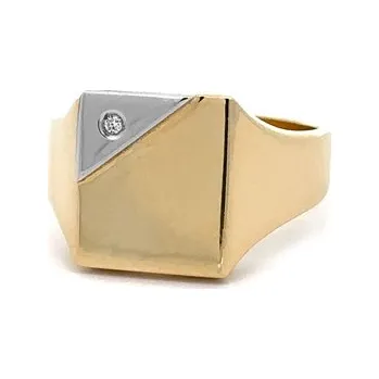 Prsten Pánský Prsten se Zirkonem z Kombinovaného Zlata 7220017