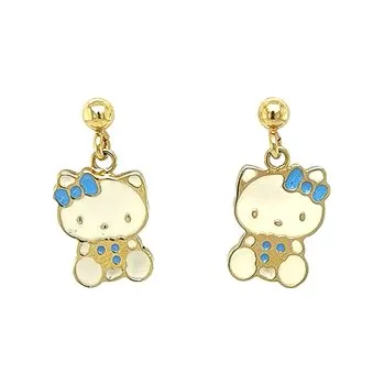 Náušnice Zlaté Visací Náušnice Hallo Kitty