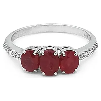 Prsten Zlatý Prsten s Rubíny a Diamanty 2010682