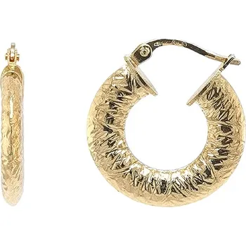 Náušnice Zlaté kruhové náušnice s rytým vzorem 7121190