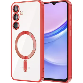 Pouzdro na mobilní telefon Techsuit Luxury Crystal MagSafe pro Samsung Galaxy A17 4G/5G červený