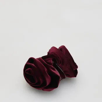 Reserved - Sametová spona do vlasů - mahagonová - 493FD-93X - 493FD-93X-ONE