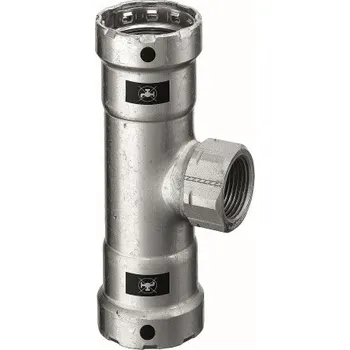 Instalatérský materiál Viega MEGAPRESS 4217.2 T-kus 2"x3/4"x2", s vnitřním závitem, lisovací, topení, uhlíková ocel