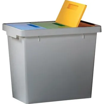 Odpadkový koš Meva Plastový odpadkový koš tři oddělení 40 l