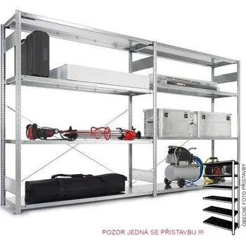 Dílenský regál Meva Policový regál bezšroubový přístavbové pole 2500x1500x400 mm