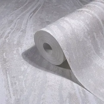 Fototapeta Šedá tapeta do pokoje kanceláře s vlnitou perleťovou krémovou strukturou