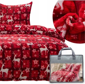 Povlečení POVLEČENÍ VÁNOČNÍ 140x200 2dílné mikrovlákno PLYŠOVÉ zimní medvídek MARTINO