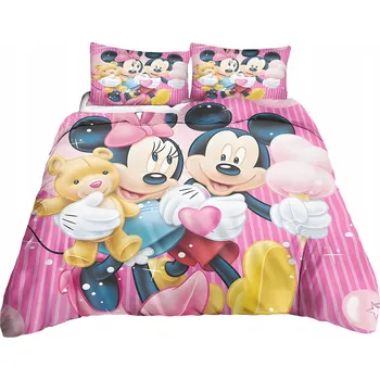 Povlečení 3dílná souprava povlečení růžová 135x200 cm - Mickey a Minnie mouse