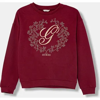 Oblečení a móda Dětská bavlněná mikina Guess J5BQ00.KAV34.9BYA burgundské 83X, vel. 125-135