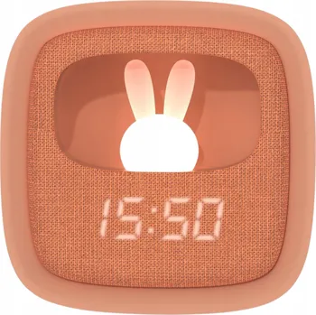 Budík Budík s noční lampičkou pro děti Billy Clock MOB Čokoládový