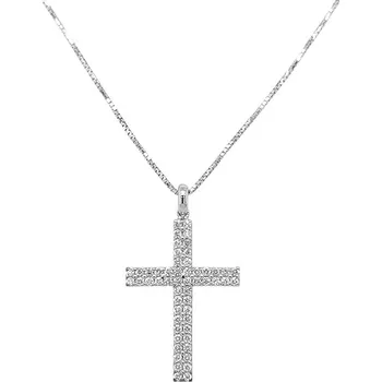 Přívěsek Zlatý Přívěsek Kříž s Diamanty 2050001