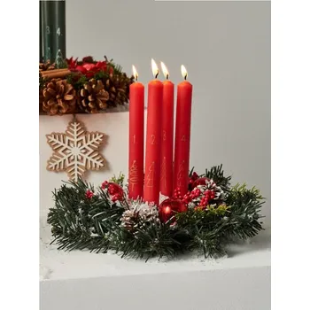 Svíčka Sinsay - Sada svíček s vánočním vzorem ve tvaru stromečků 4 pack - červená - 866FV-33X - 866FV-33X-ONE