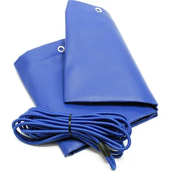 Plachta na motorové vozidlo Wiltec Plachta plochá s napínacím lanem 550 g/m2 modrá 257,5 x 134,5 x 5 cm