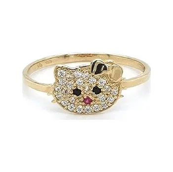 Prsten Zlatý Prsten Hello Kitty se Zirkony 7130135