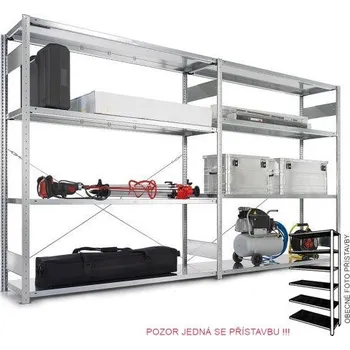Dílenský regál Meva Policový regál bezšroubový přístavbové pole 2000x1500x400mm