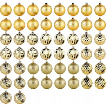 Vánoční dekorace 50x Vánoční Baňky VÁNOČNÍCH nerozbitných, sada baněk na vánoční stromeček