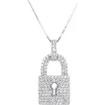 Přívěsek Visací Zámek se Zikrony z Bílého Zlata 7150961